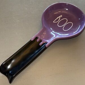 Rae Dunn Purple and Black 'Boo' Spoon Rest